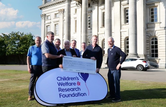CWRF Trustees Present a £66,222 charity donation cheque to Great Ormond Street Hospital at the 41st Annual CWRF Golf Day at Moor Park Golf Club in support of children’s welfare and research.